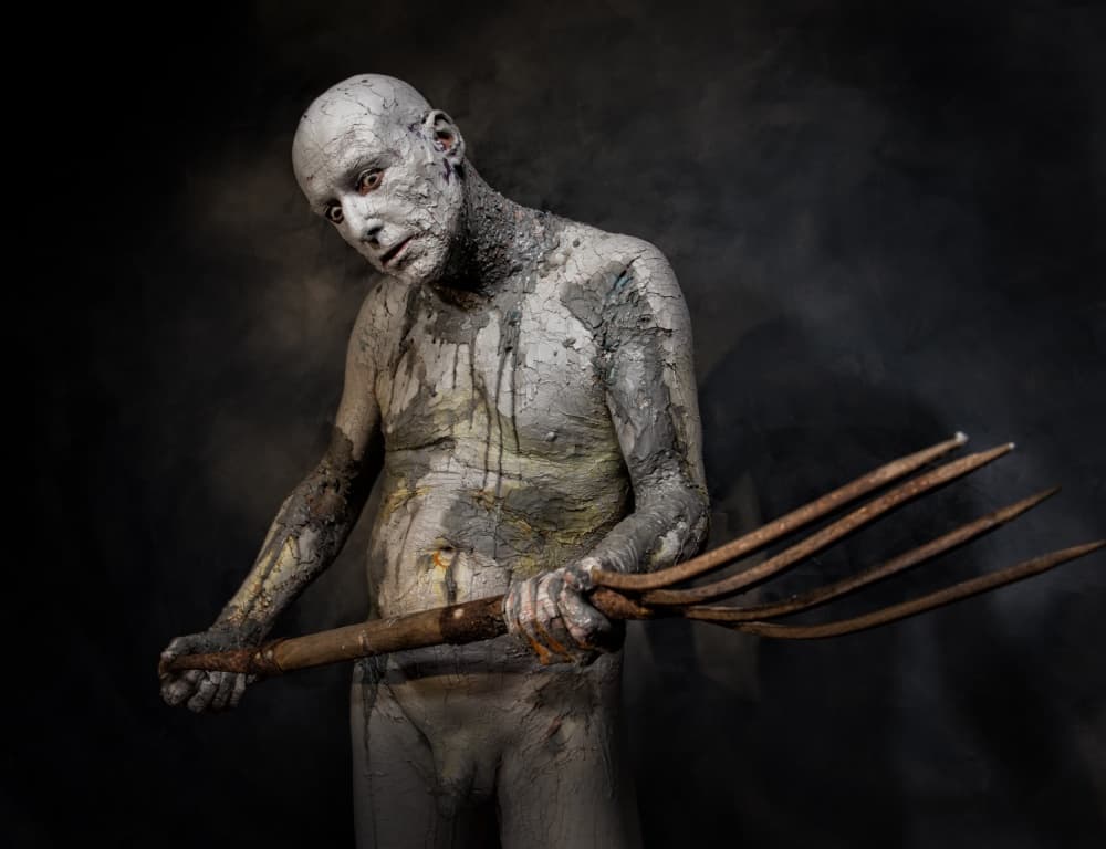 Mud Man with Pitchfork by Derek Galon MA FRPS FOPS — canvas wall art
