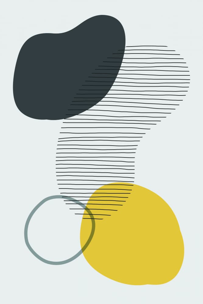 Yellow Grey Abstract Forms by jay stanley — canvas wall art