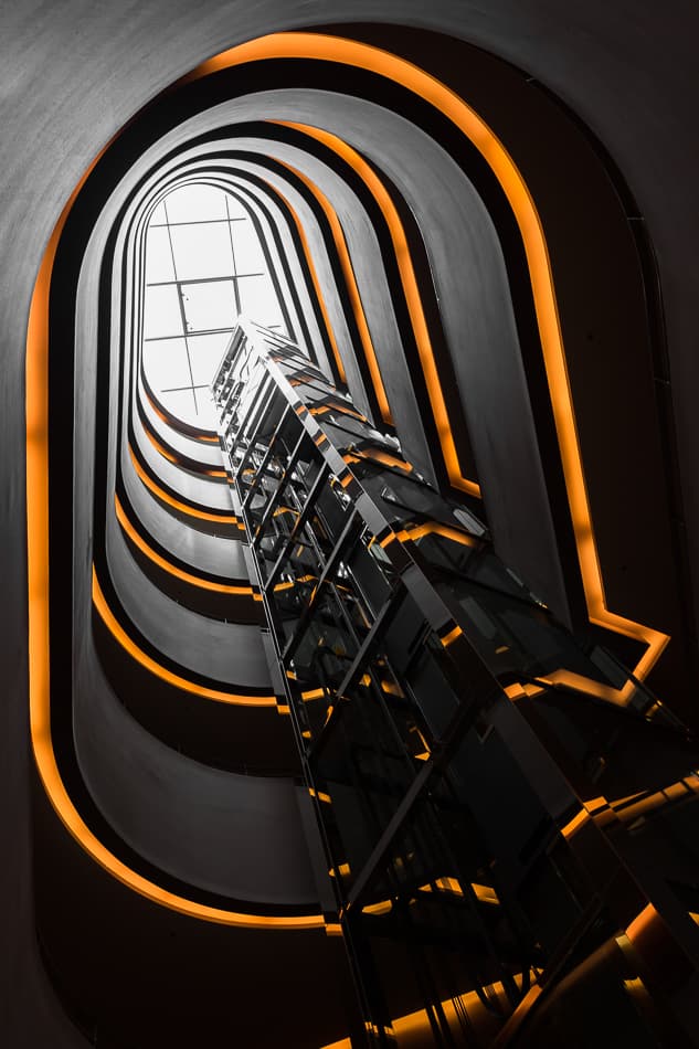 Sleek Glass Elevator by Kay PK — canvas wall art