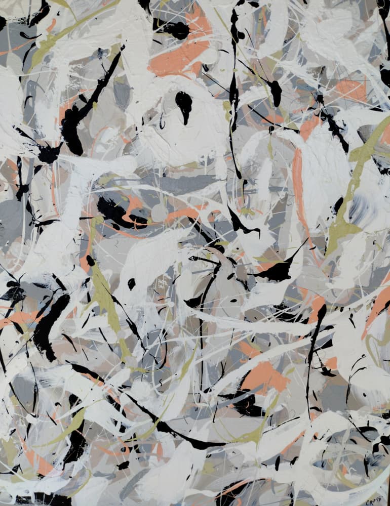 Neutral Abstract Drips by Michael Cross — canvas wall art