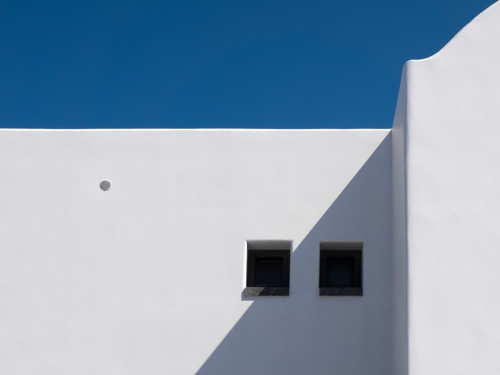 White Architecture Shadow Play by Markus Auerbach — canvas wall art