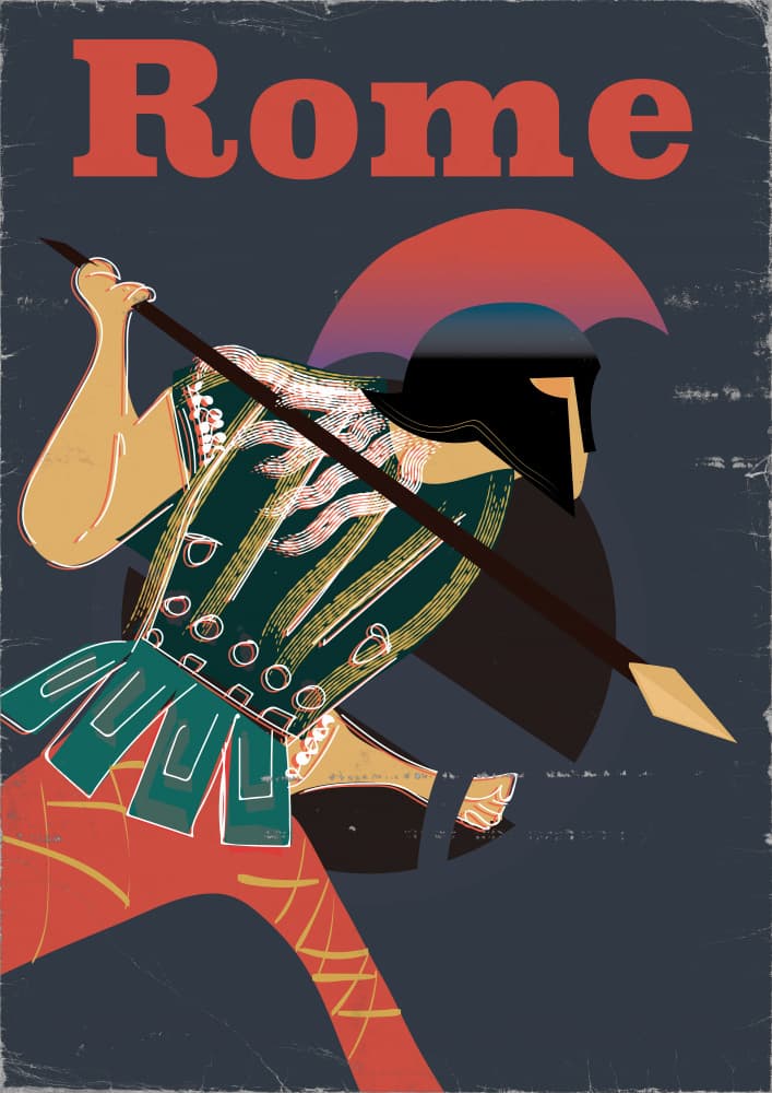 Roman Warrior with Spear by Nicholas — canvas wall art
