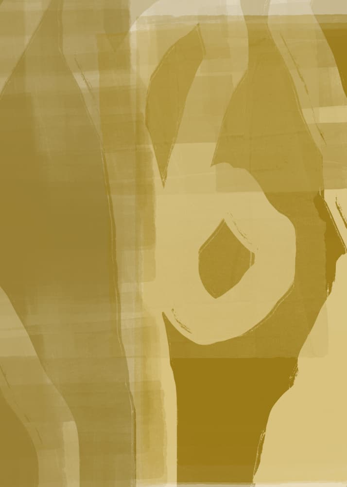 Golden Fluid Shapes by Dina Dankers — canvas wall art