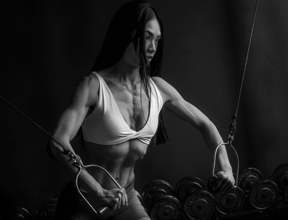 Powerful Woman Fitness by Frank Ma — canvas wall art