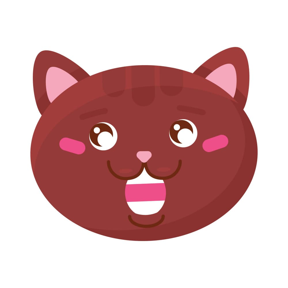 Happy Kawaii Cat by Marika Barsrsind — canvas wall art