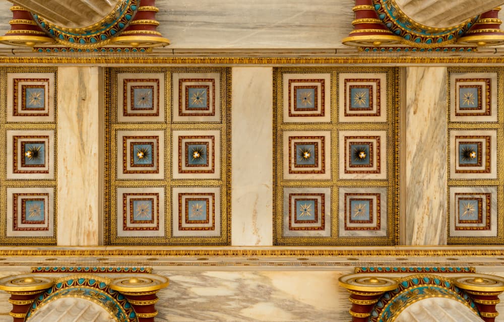 Ornate Gold Ceiling by Miroslaw Prybinski — canvas wall art