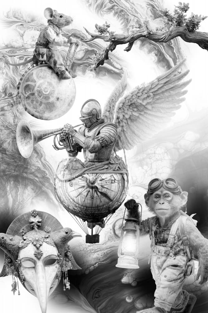 Whimsical Steampunk Adventure by Rafal Kulik — canvas wall art