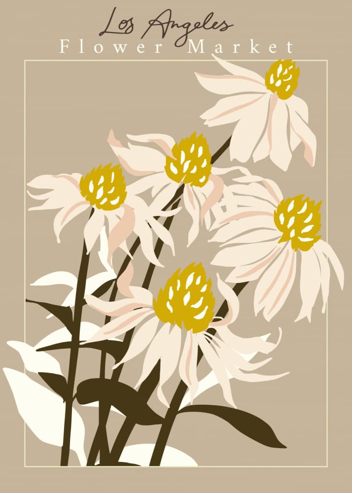 Earthy Coneflower Blooms by Annick — canvas wall art