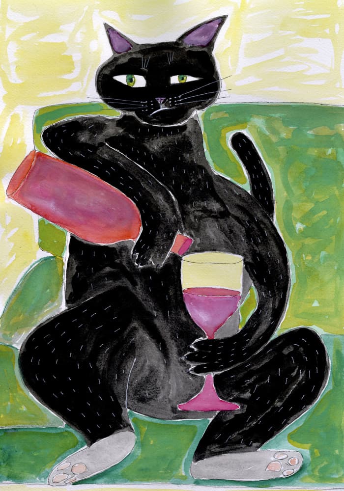 Grumpy Cat Pours Wine