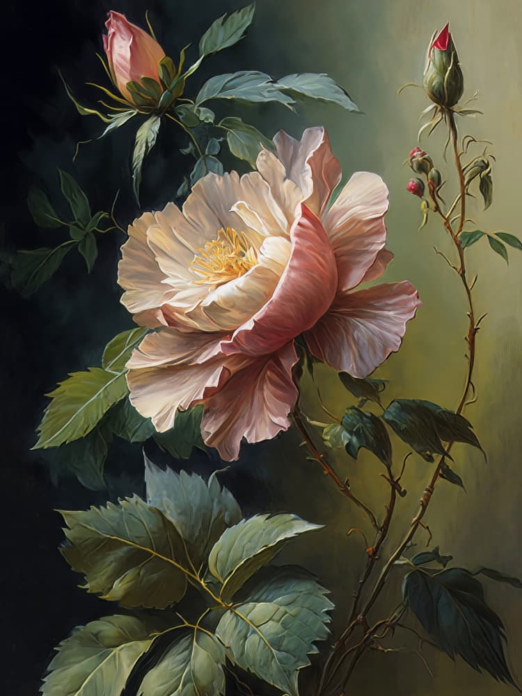 Elegant Rose Bloom by Bilge Paksoylu — canvas wall art