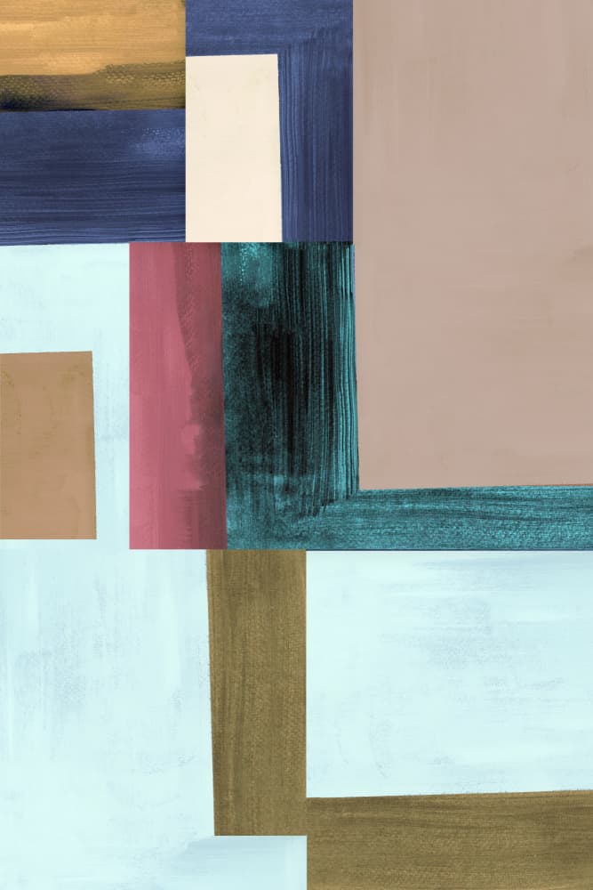 Geometric Color Blocks by cartissi — canvas wall art