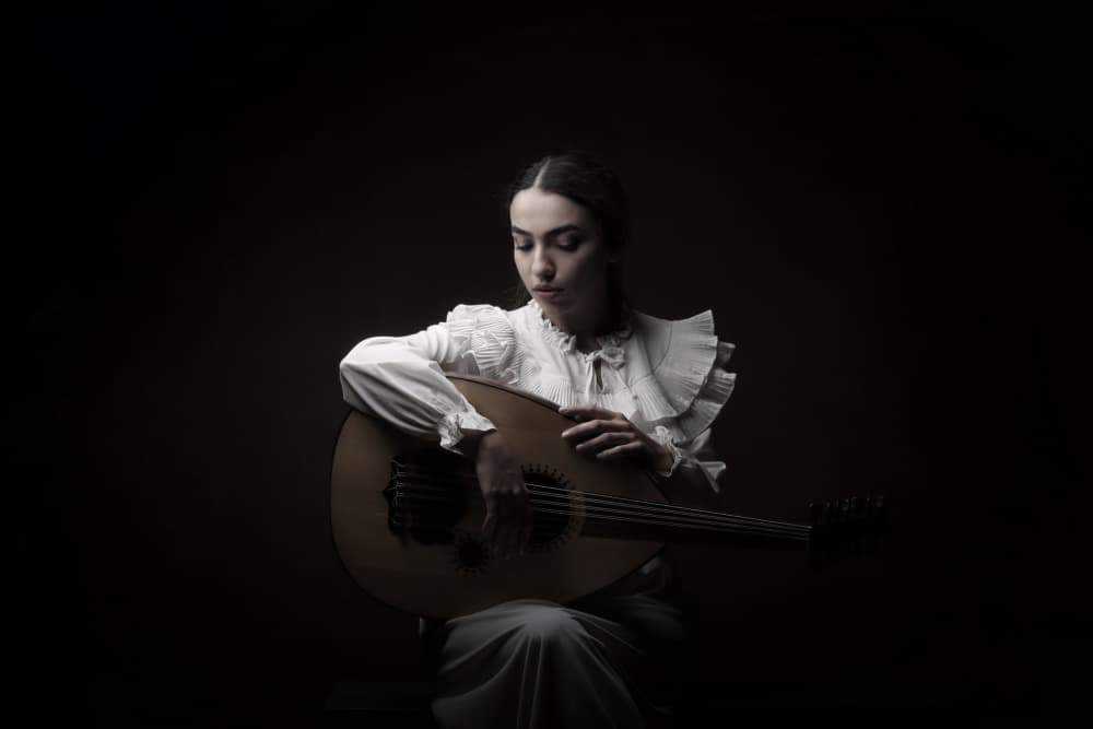 Elegant Oud Player by Moein Hasheminasab — canvas wall art