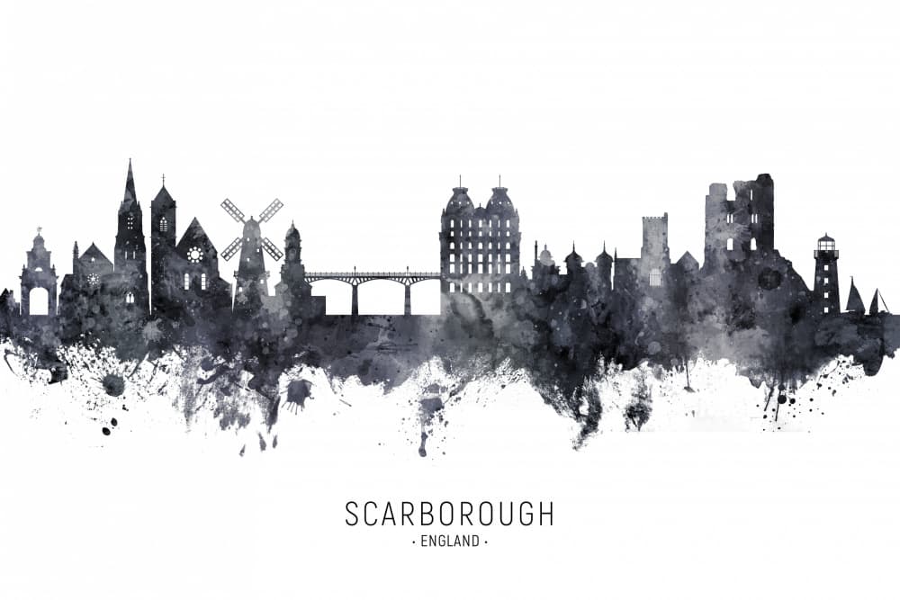 Scarborough England Skyline by Michael Tompsett — canvas wall art