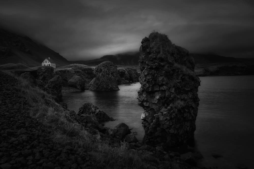 Isolated House Coastline by Saskia Dingemans — canvas wall art