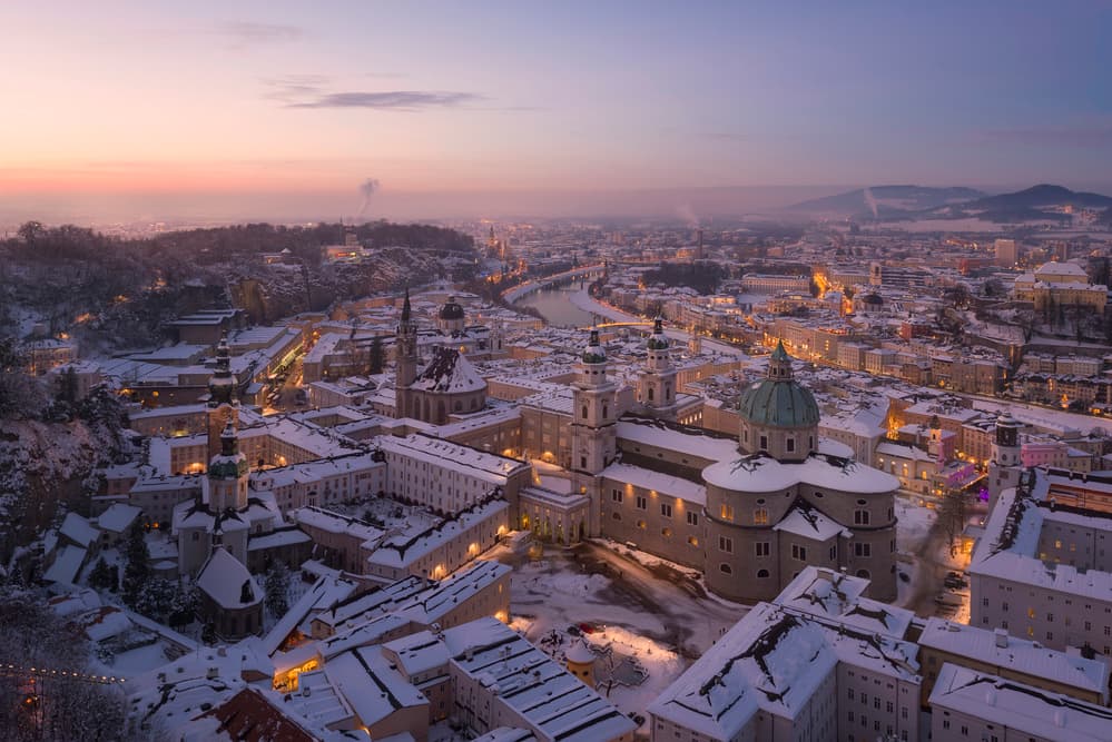 Salzburg Winter Twilight by Richard Vandewalle — canvas wall art