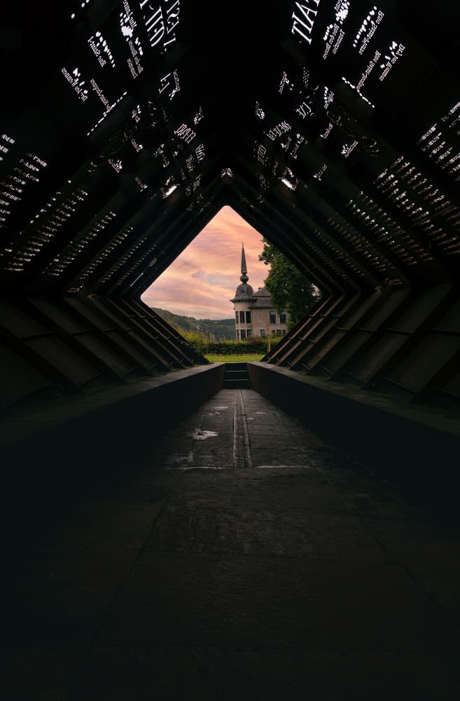 Château Framed at Sunset by Larry Deng APA — canvas wall art