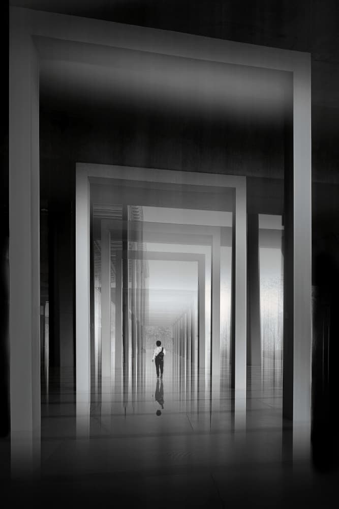 Infinite Corridor Journey by MingLun Tsai (蔡明倫) — canvas wall art