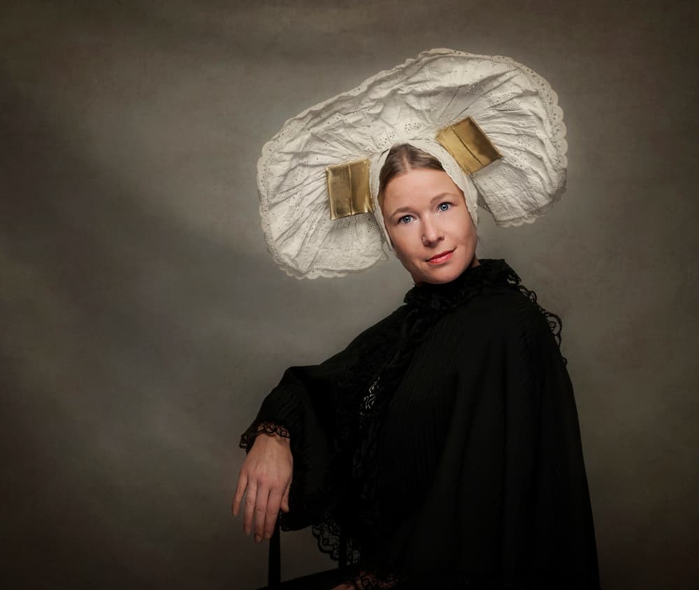 Traditional Headdress Portrait by Monika Vanhercke — canvas wall art