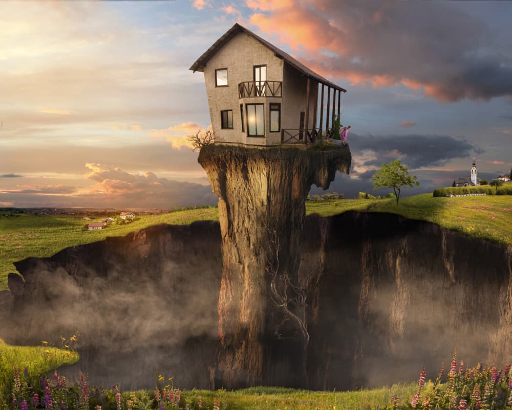 House Over the Chasm by Eva Frey — canvas wall art
