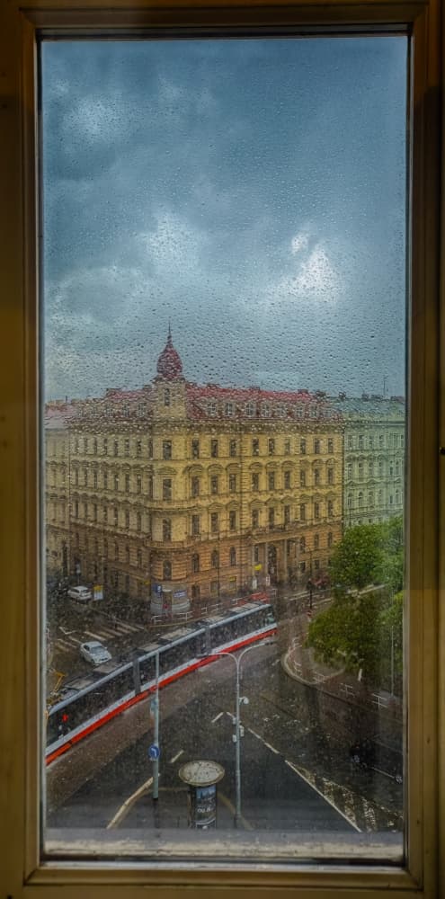 Rainy City Window View by Itzik Einhorn — canvas wall art