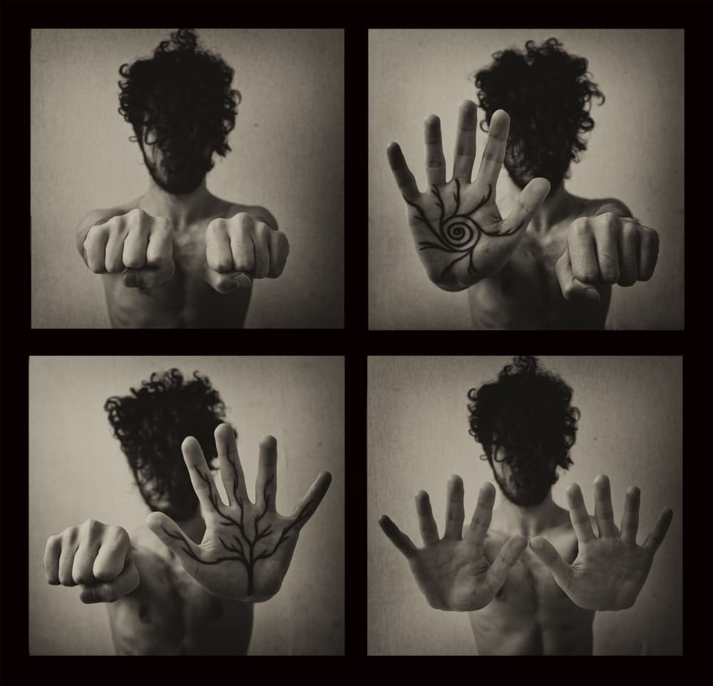 Symbolic Hands Portrait by Babak Haghi — canvas wall art