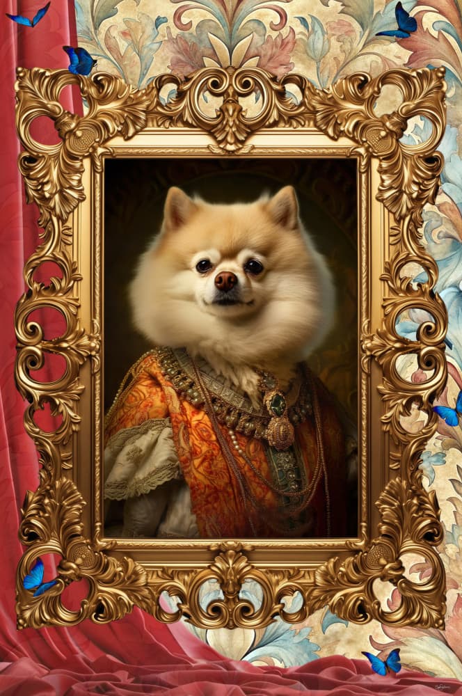 Regal Pomeranian Portrait by Sue Skellern — canvas wall art