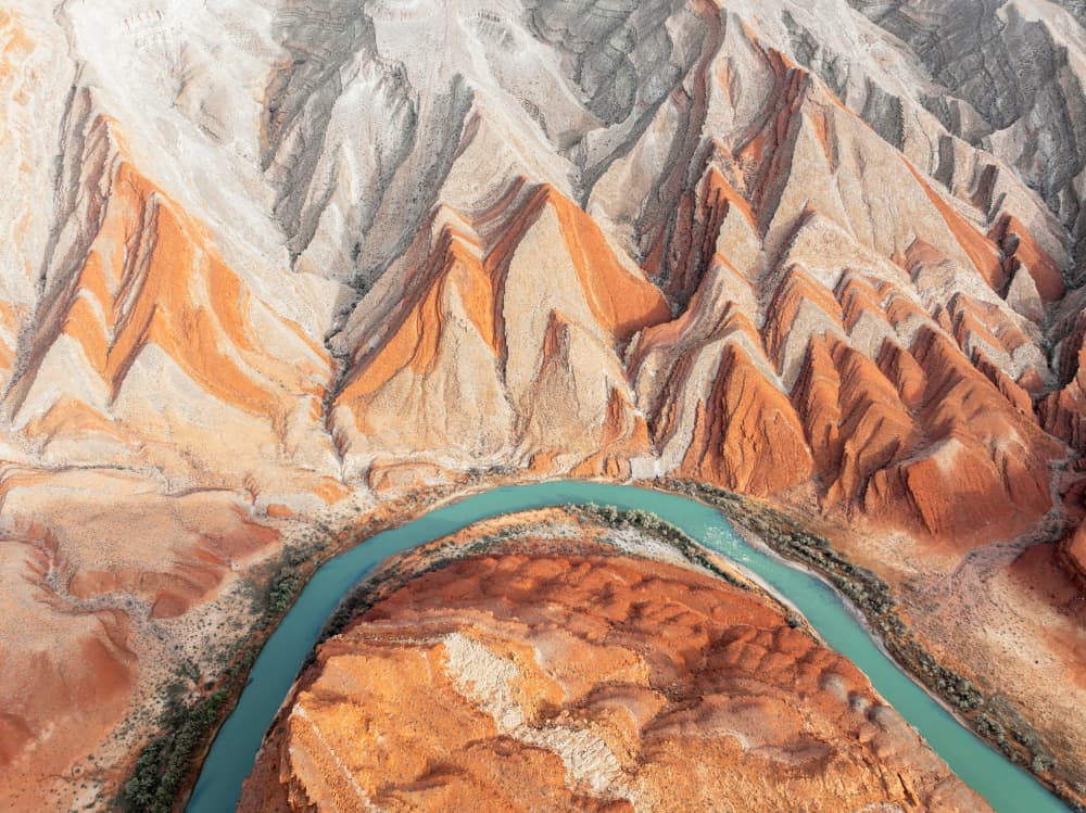 Vibrant Canyon River Flow by Herbert Rong — canvas wall art