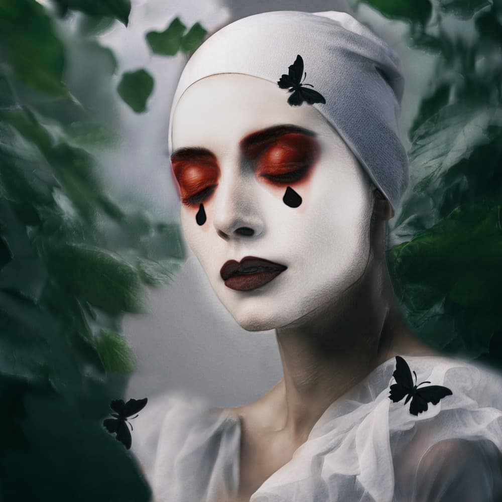 Ethereal Butterfly Portrait by Ewa Całkosińska-Kajzer — canvas wall art