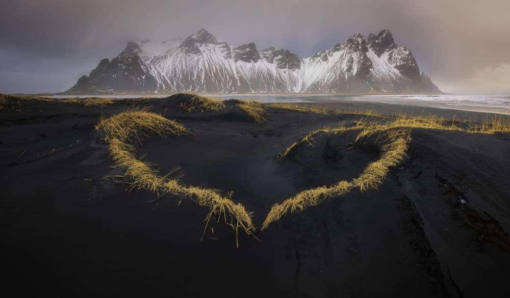 Stokksnes in love by Rodrigo Núñez Buj — canvas wall art