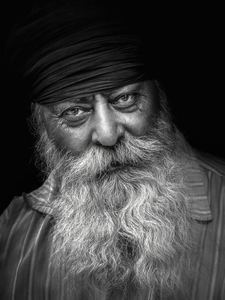 Sikh Elder's Gaze by Alex Lu — canvas wall art