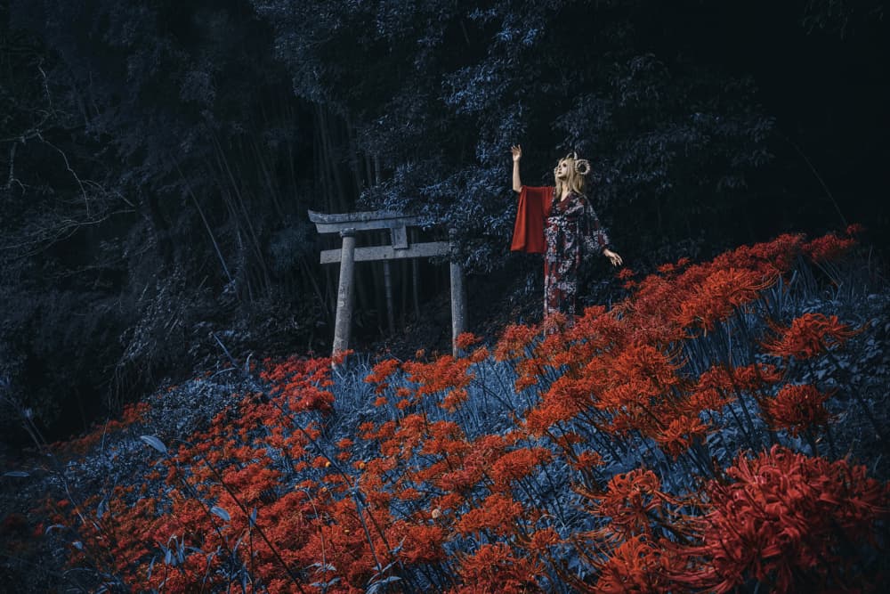 Ethereal Japanese Kimono Woman by KOIKI — canvas wall art