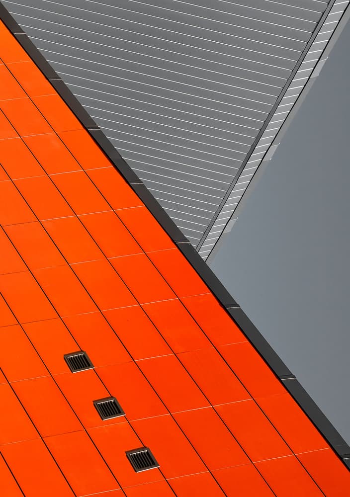 Orange Gray Geometry by Tomasz Buczkowski ( Tomush ) — canvas wall art