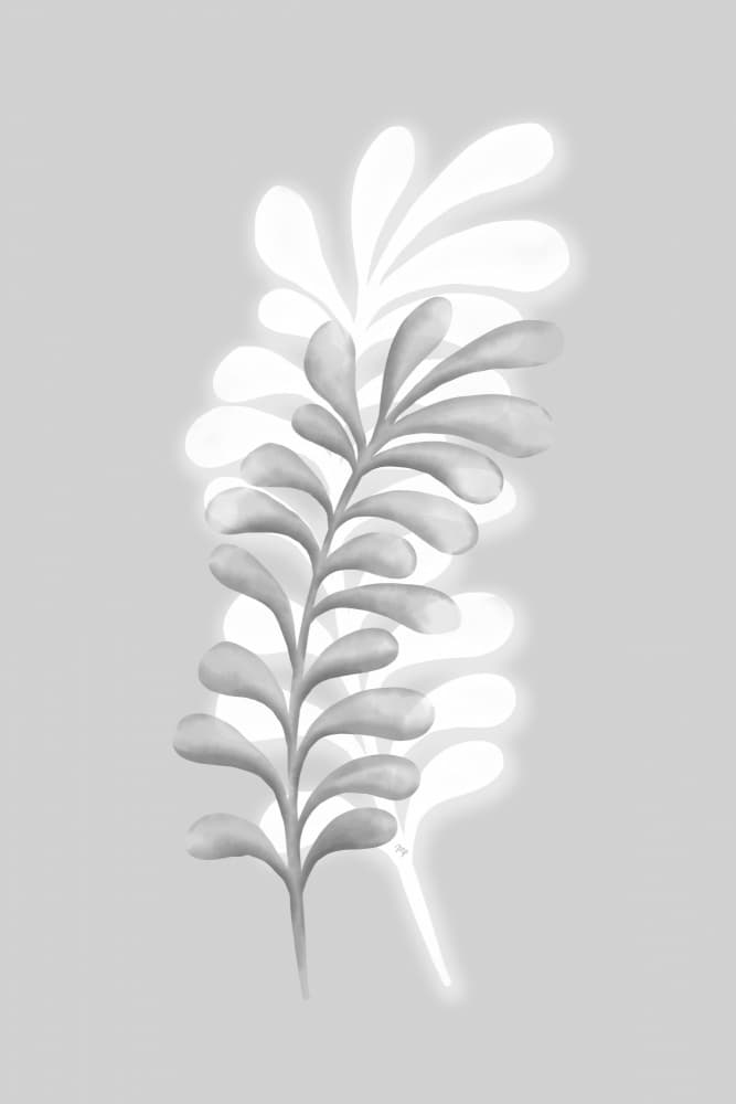 Glowing Gray Foliage by Martina — canvas wall art