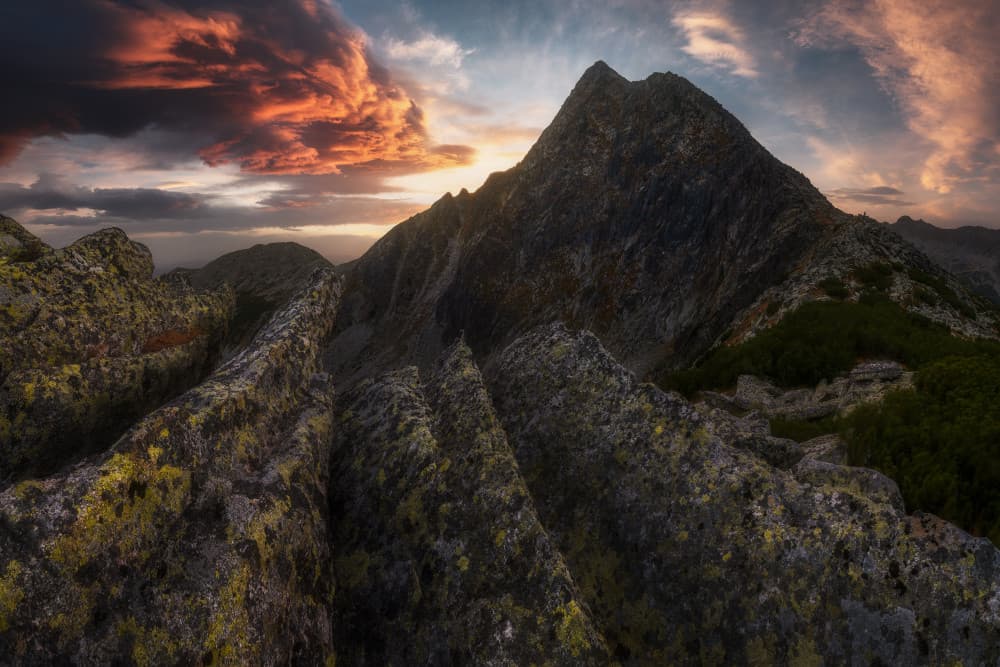 Dramatic Mountain Sunset by Szabo Zsolt Andras — canvas wall art