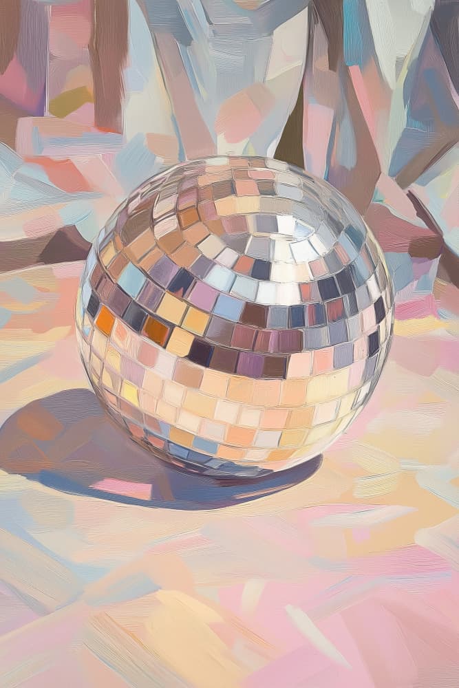 Pastel Disco Ball by Melloi Art Prints — canvas wall art