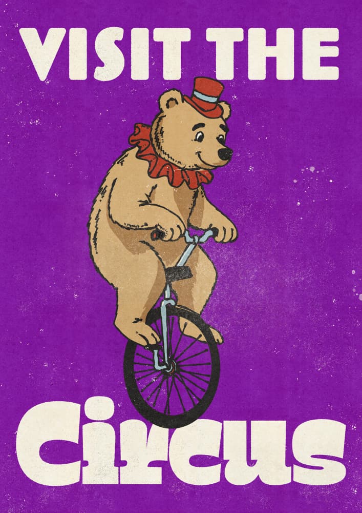 Circus Bear on Unicycle