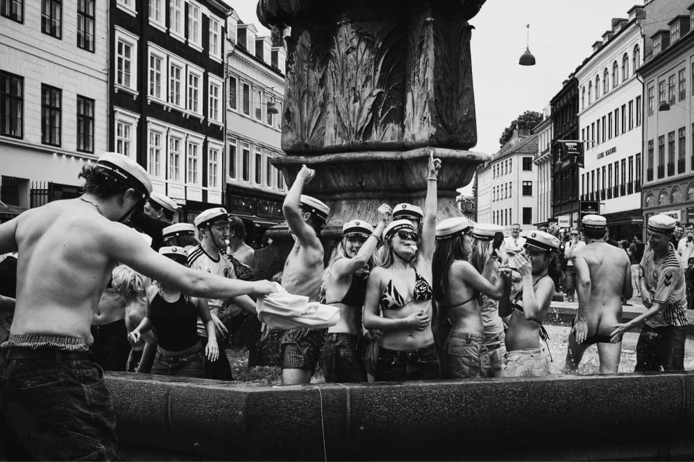 Graduation Fountain Fun by Vito Muolo — canvas wall art
