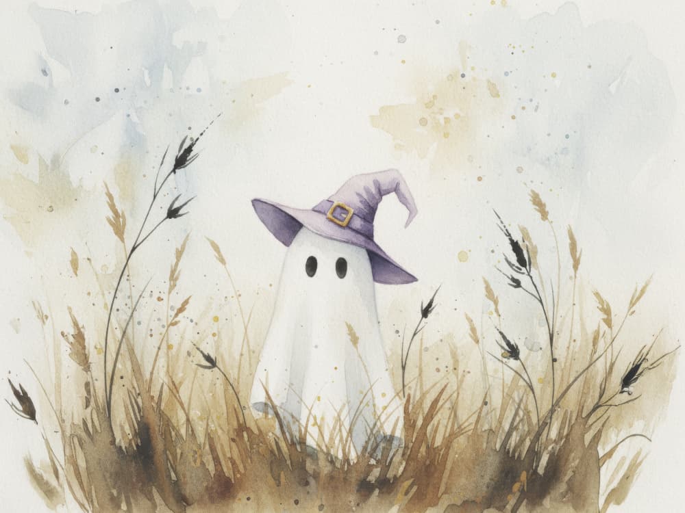 Whimsical Witch Ghost by Andreas Magnusson — canvas wall art
