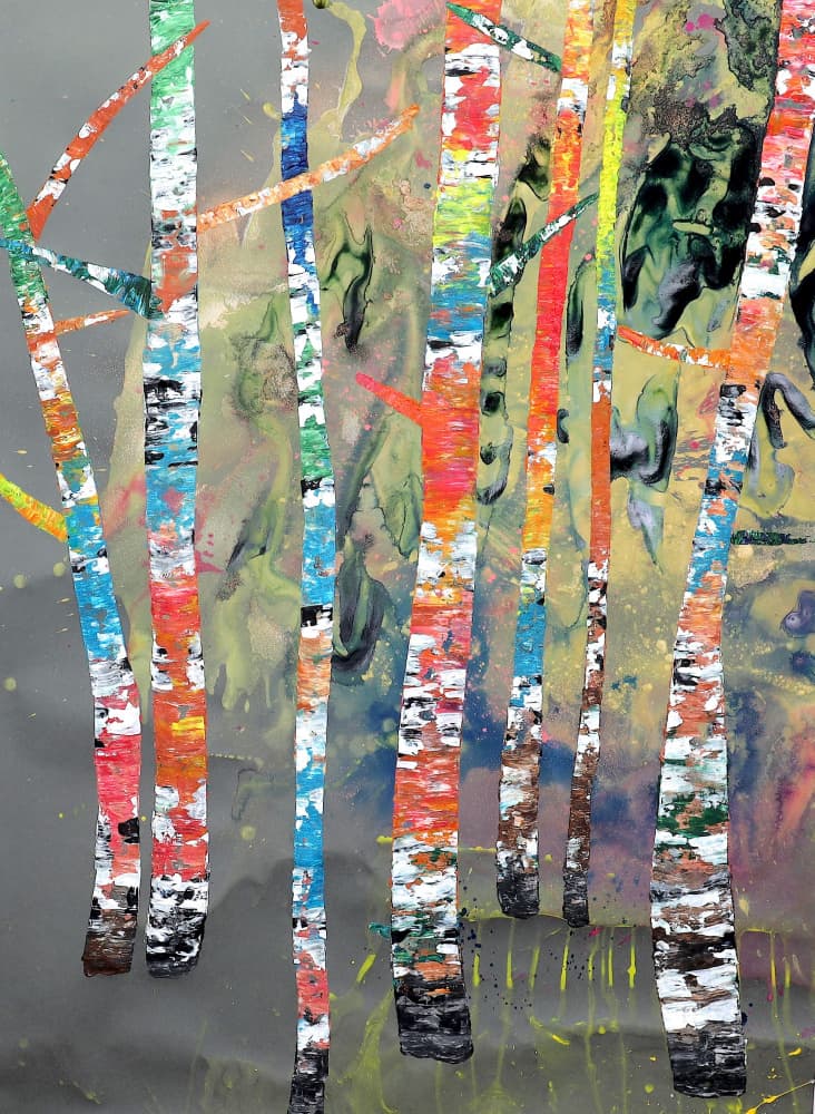 Colorful Birch Forest by POOVI ART — canvas wall art