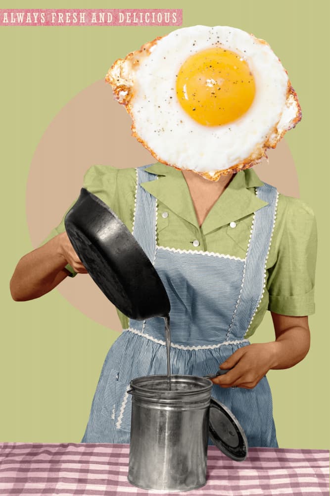 Fried Egg Kitchen by Marja van den Hurk — canvas wall art