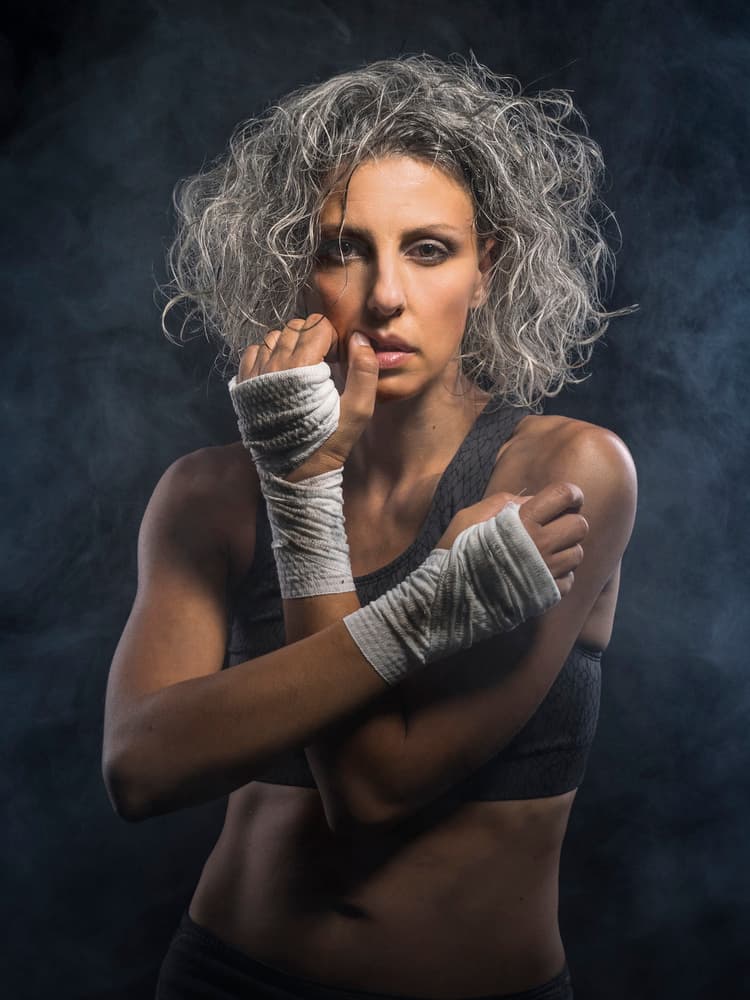 Intense Female Fighter by Gerrit de Groot — canvas wall art