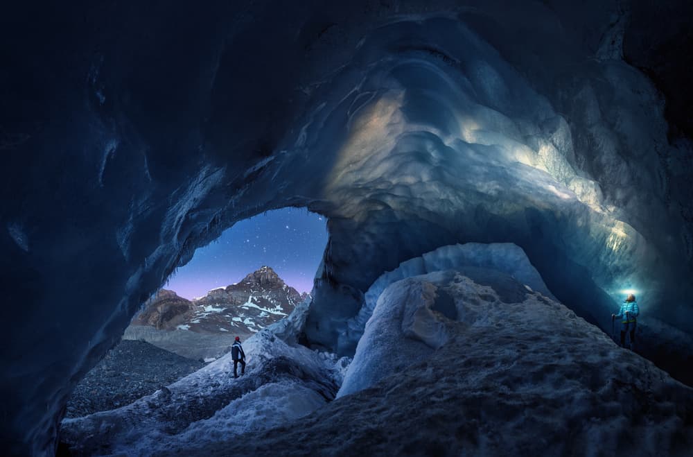 Starry Ice Cave Entrance by Juan Pablo de Miguel — canvas wall art