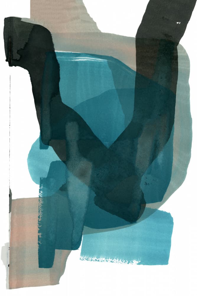 Fluid Teal Abstraction by cartissi — canvas wall art