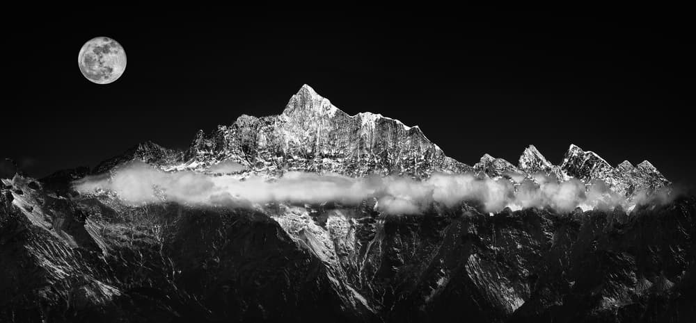 Moonlit Mountain Peaks by Selions（陈磊） — canvas wall art