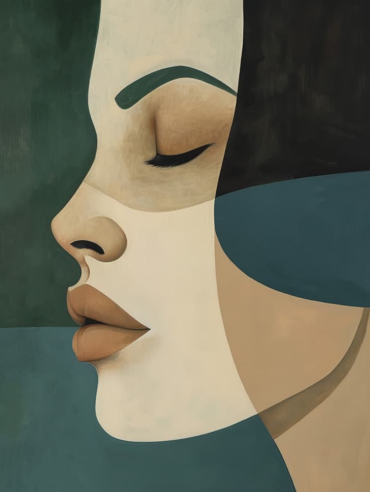 Modern Woman Dreaming by Bilge Paksoylu — canvas wall art