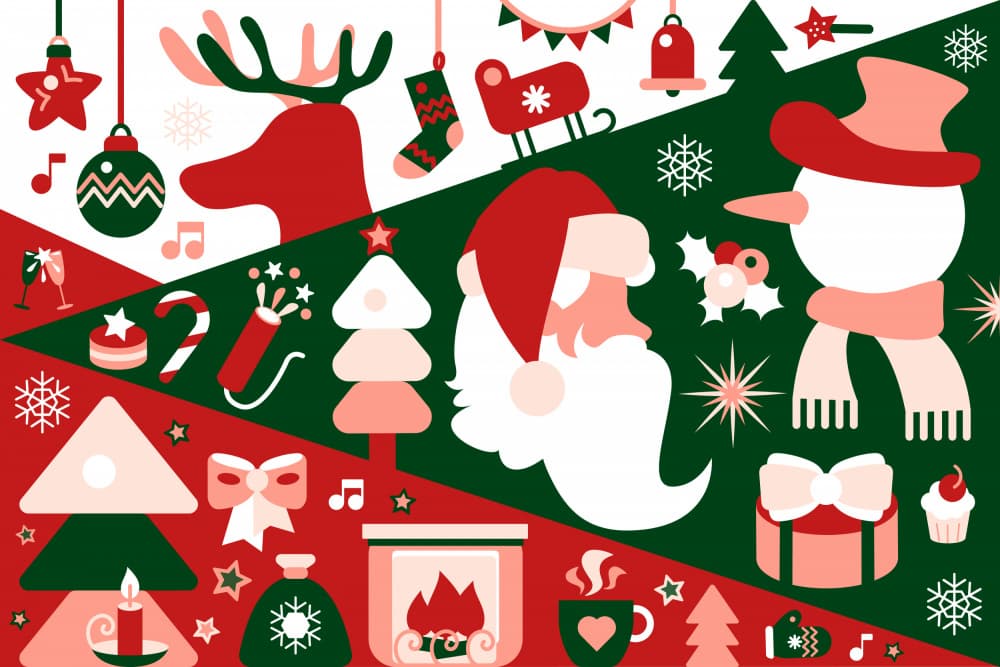 Festive Christmas Scene by Marika Barsrsind — canvas wall art