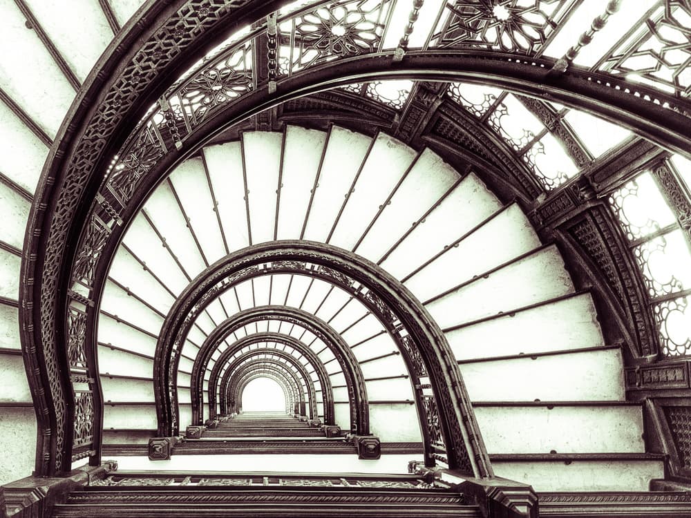Grand Spiral Staircase by Christopher Budny — canvas wall art