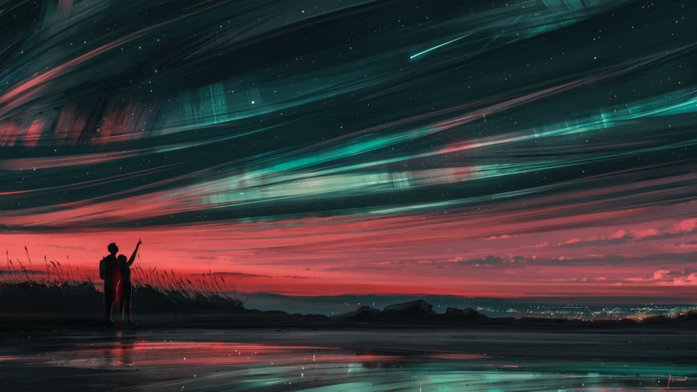 Romantic Aurora Night by Alena Aenami — canvas wall art
