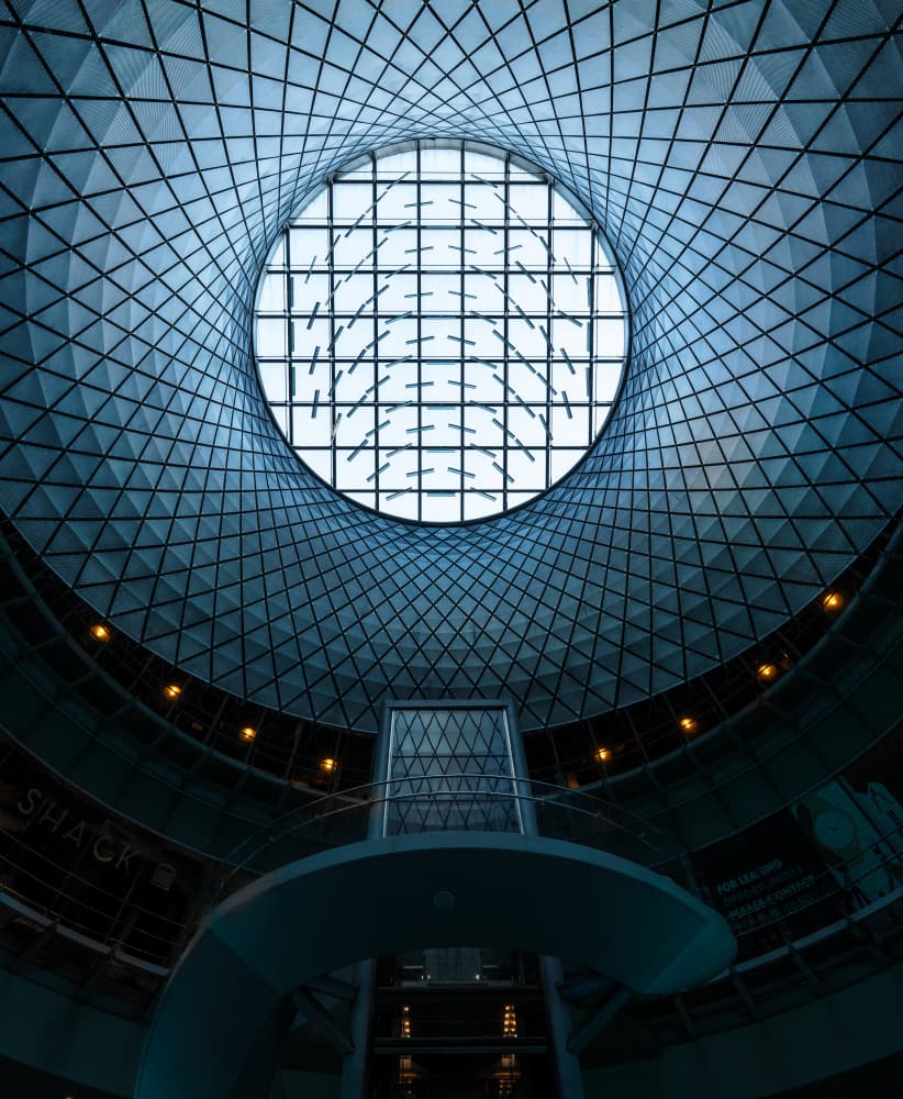 Blue Glass Dome Interior by Catherine Lu — canvas wall art