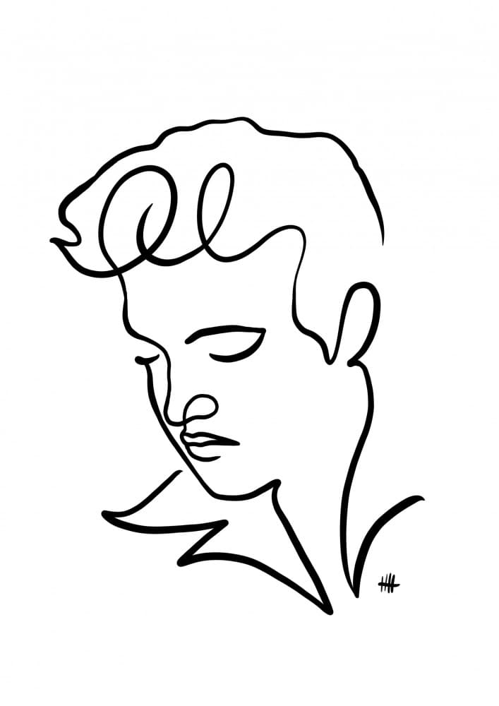 Contemplative Man Profile by Hanna Lee Tidd — canvas wall art